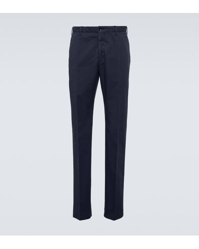 Incotex Cotton-blend Straight Pants - Blue