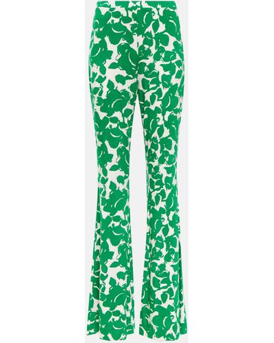 Diane von Furstenberg Brooklyn Printed Flared Pants - Green