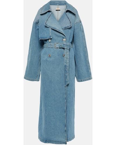 7 For All Mankind Denim Trench Coat - Blue