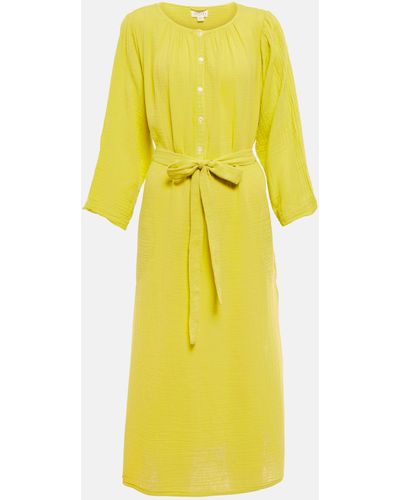 Velvet Christelle Cotton Kaftan Midi Dress - Yellow