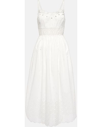 Ulla Johnson Cowrie Broderie Anglaise Cotton Midi Dress - White