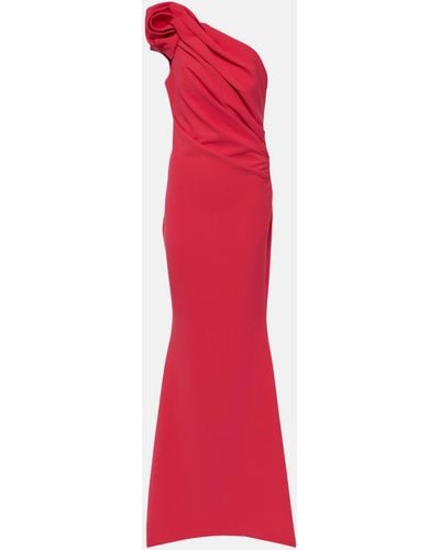 Safiyaa Tanna One-shoulder Crepe Gown - Red