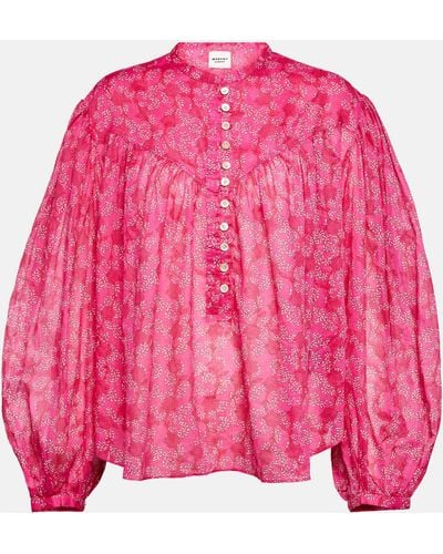 Isabel Marant Salika Printed Cotton Blouse - Pink