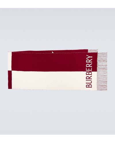 Burberry Ekd Wool And Cashmere Scarf - Red