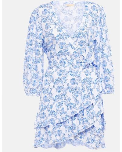 Melissa Odabash Legacy Floral Wrap Minidress - Blue
