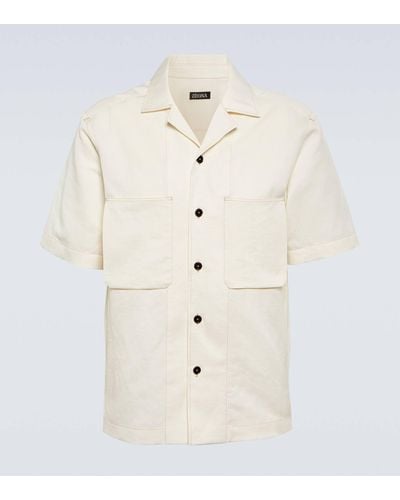Zegna Linen, Cotton And Silk Shirt - Natural