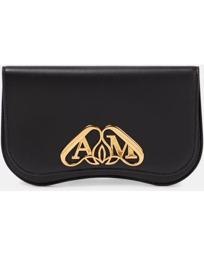 Alexander McQueen Leather Phone Pouch - Black