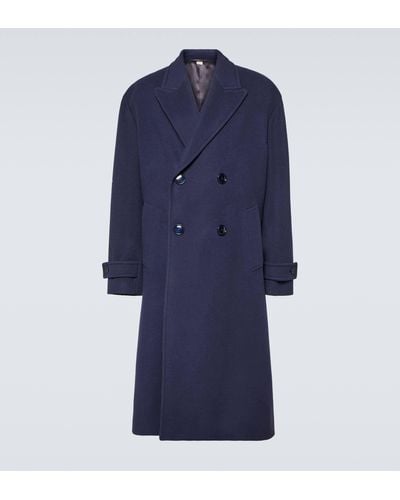 Gucci Double-breasted Wool Overcoat - Blue