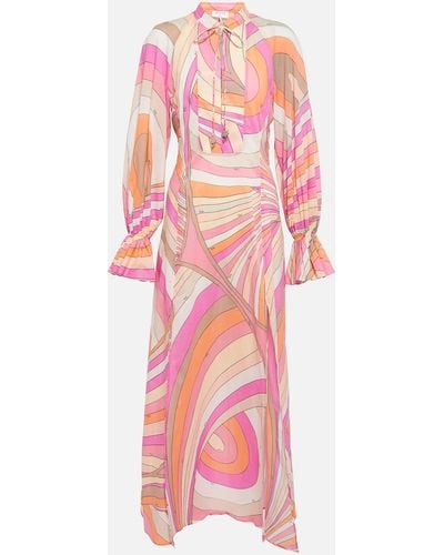Emilio Pucci Printed Cotton Maxi Dress - Pink