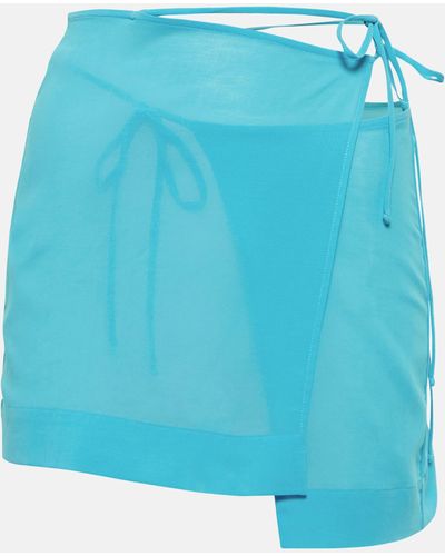 Nensi Dojaka Asymmetric Wrap Miniskirt - Blue