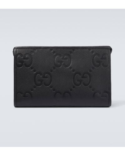 Gucci Jumbo GG Leather Pouch - Black