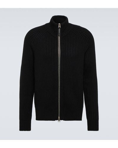 Tom Ford Wool And Cashmere-blend Zip-up Sweater - Black