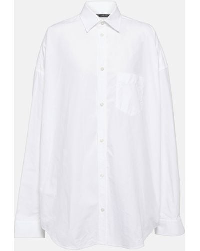 Balenciaga Logo Cotton Shirt - White
