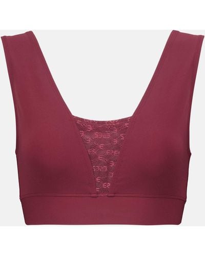 Eres Victory Lace-trimmed Sports Bra - Red