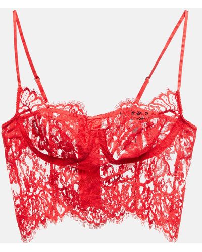 Dolce & Gabbana Lace Bralette - Red
