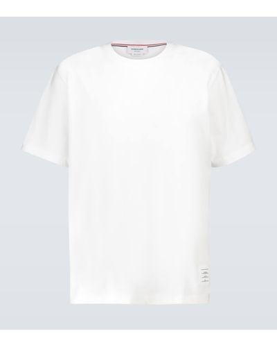 Thom Browne Relaxed-fit Short-sleeved T-shirt - White