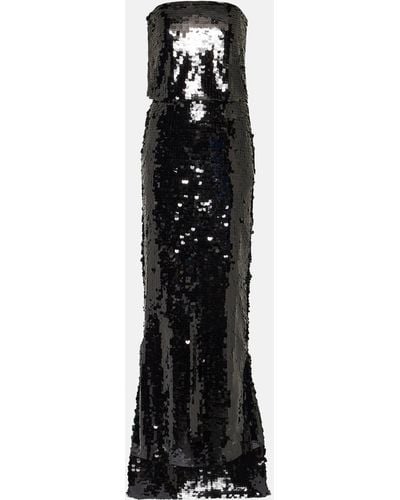 Emilia Wickstead Josiah Strapless Sequin Gown - Black