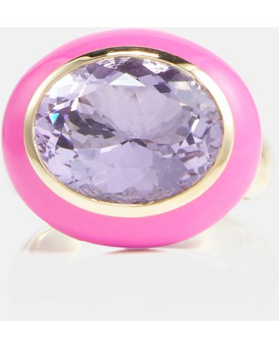 Robinson Pelham Arena 14kt Yellow Gold Ring With Amethyst - Pink