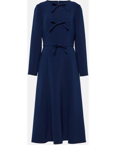 Carolina Herrera Bow-detail Midi Dress - Blue