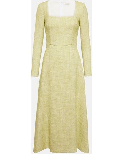 Emilia Wickstead Fara Cotton-blend Tweed Midi Dress - Yellow