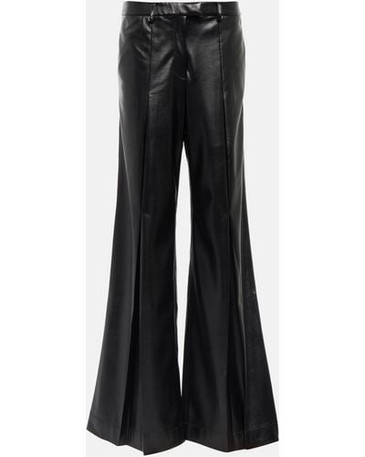 AYA MUSE Vortico Low-rise Wide-leg Faux Leather Pants - Black