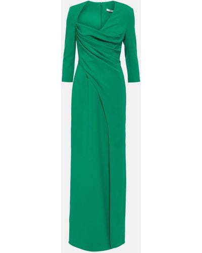 Safiyaa Ayanna Crepe Gown - Green