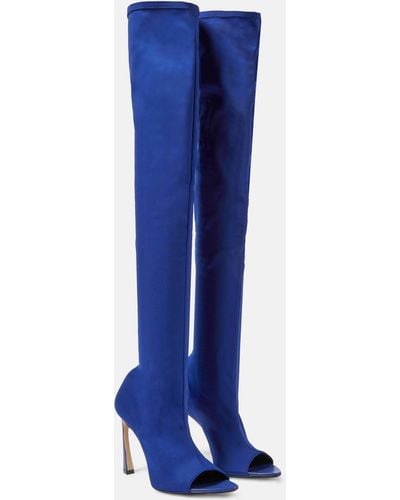 Victoria Beckham Peep Toe Over-the-knee Boots - Blue