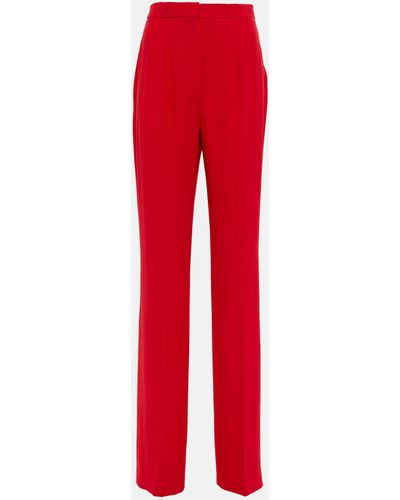 Alexander McQueen High-rise Wide-leg Pants - Red