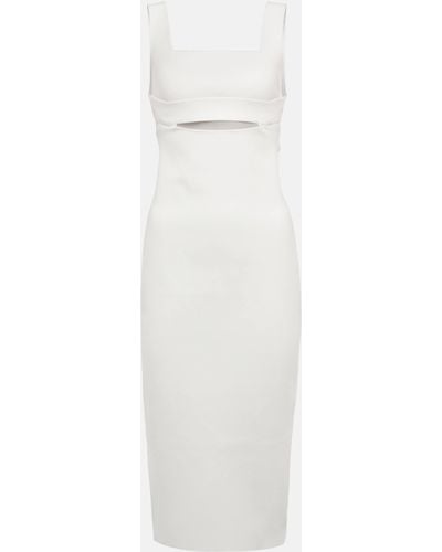 Victoria Beckham Vb Body Cutout Knit Midi Dress - White