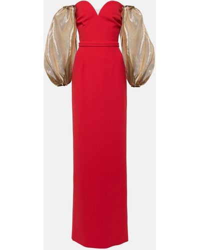 Safiyaa Auriel Off-shoulder Crepe Gown - Red