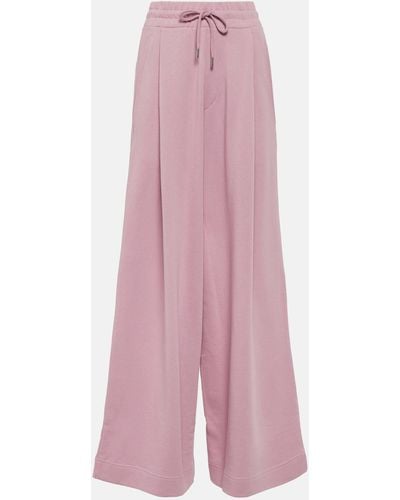 Dries Van Noten Pleated Cotton Wide-leg Pants - Pink