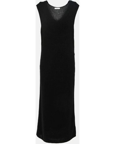 The Row Folosa Knitted Silk Maxi Dress - Black