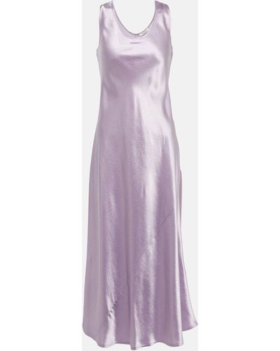 Max Mara Capua Satin Slip Dress - Purple