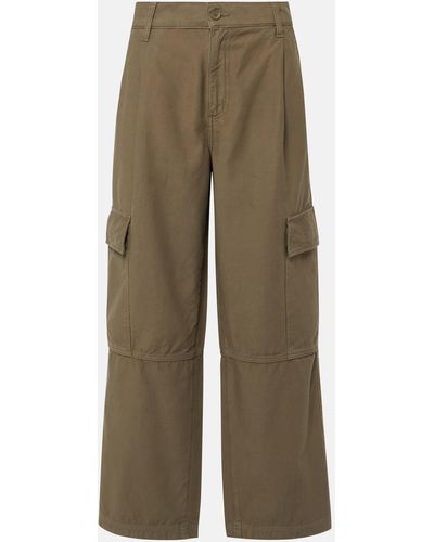 Agolde Jericho Cropped Cotton Cargo Pants - Natural
