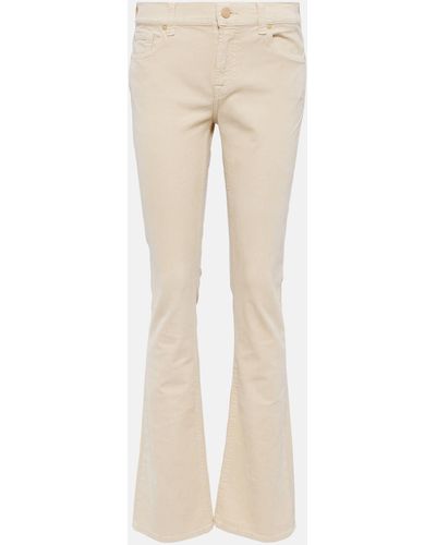 7 For All Mankind Mid-rise Flared Jeans - Natural