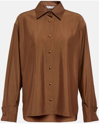Max Mara Zuai Wool And Silk Shirt - Brown