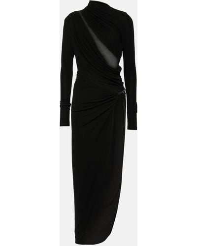 Christopher Esber Asymmetric Draped Cutout Midi Dress - Black