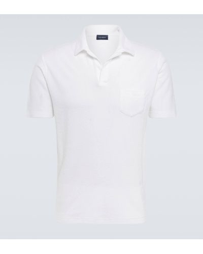 Thom Sweeney Cotton Terry Polo Shirt - White