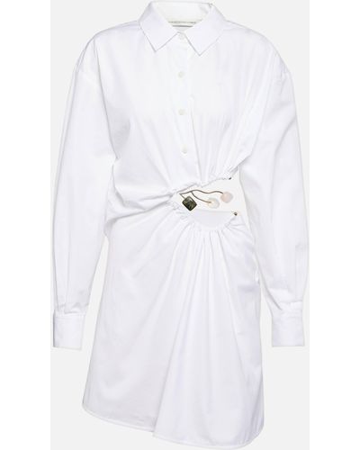 Christopher Esber Ruched Cotton Shirt Dress - White