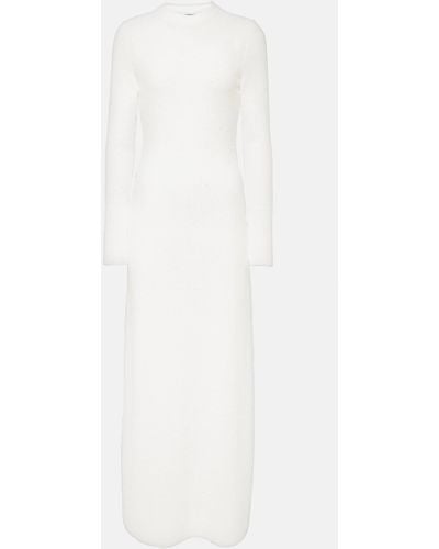Proenza Schouler Lara Cutout Boucle Maxi Dress - White
