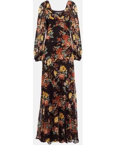 Veronica Beard Avani Floral Printed Silk Maxi Dress - Multicolour