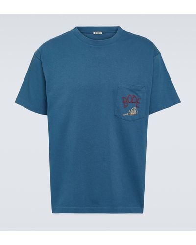 Bode Logo Cotton Jersey T-shirt - Blue