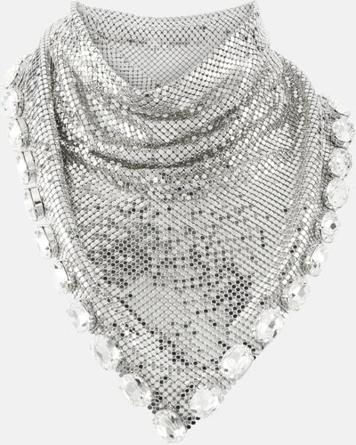 Rabanne Crystal-embellished Chainmail Necklace - Grey