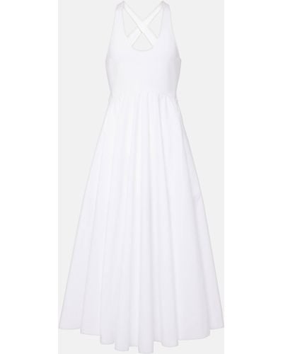 Alaïa Open-back Cotton Poplin Midi Dress - White