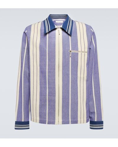 Wales Bonner Atlantic Striped Cotton Twill Jacket - Blue