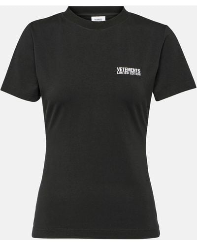 Vetements Cotton-blend Jersey T-shirt - Black
