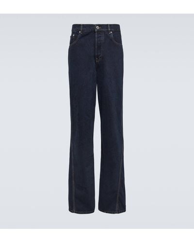 Lanvin Panelled Straight Jeans - Blue