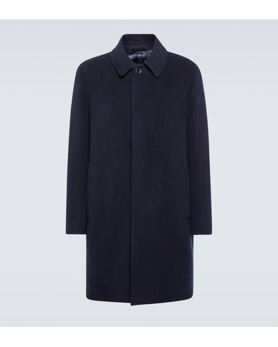 Giorgio Armani Wool, Cashmere, And Silk Coat - Blue