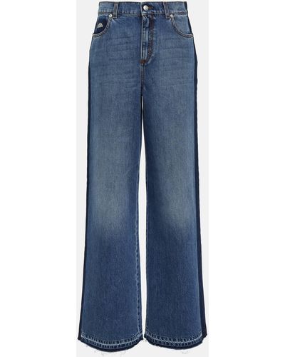Alexander McQueen High-rise Wide-leg Jeans - Blue