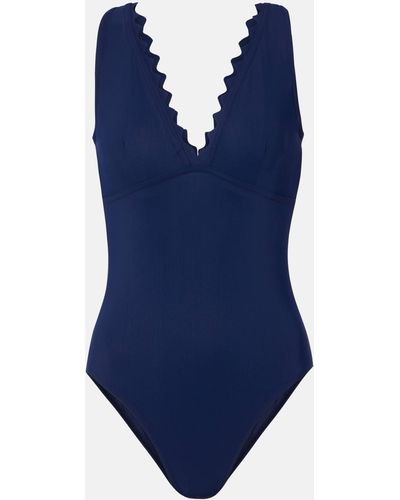 Karla Colletto Ines Scalloped Swimsuit - Blue
